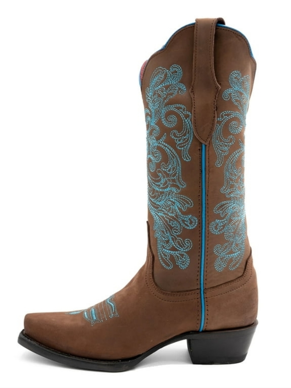 FerriniFerrini Ella Women's Brown Full-Grain Leather Snipped-Toe Cowgirl Boots